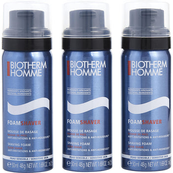 BIOTHERM sensitive skin shaving foam - sensitive skin travel trio 1.7 oz --3 pcs